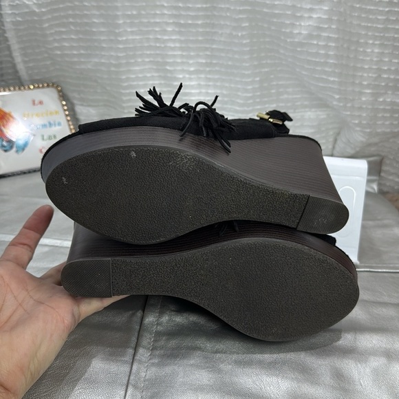 (N8) REPORT Black Suede Wedge,size 8.5 women - Picture 10 of 11